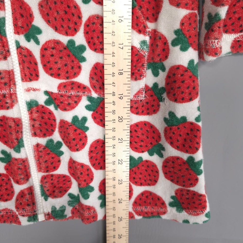 HANNA ANDERSSON Graphic Strawberry Hoodie 8 Terry Zip Full Kids‎ Girls - Picture 4 of 9